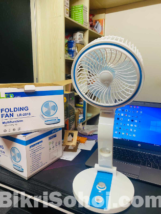 Rechargeable portable folding table fan